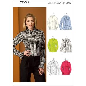 أنماط Vogue V9029F50 قالب خياطة بلوزة ، الحجم F5 (16-18-20-22-24)