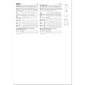 Simplicity SS9954H5 MEASES 'Balloon Virts Pattern Packet ، Design Code S9954 ، أحجام 6-8-10-12-14 ، متعدد الألوان ، متعدد الألوان