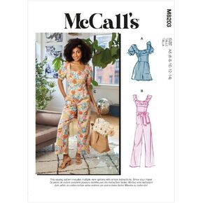 McCall's Misses 'Romper and Jumpsuit Sewing Kit ، الكود M8203 ، أحجام 16-18-20-22-24 ، ألوان متعددة