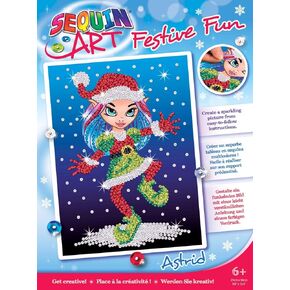 الترتر الفن الأحمر عيد الميلاد Astrid elf ، مجموعة الفنون والحرف المتلألئة. الحرف الإبداعية للبالغين والأطفال ، ملونة