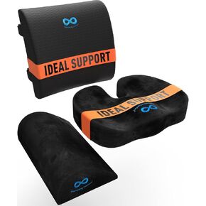 Everlasting Comfort Seat Cushion, Lumbar Cushion, Foot Rest - Perfect for Desk, Office, Gaming Chairs - Non-Slip - All Day Comfort - Enhance Posture & Relieve Back Pain
