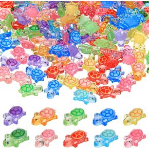 200 PCS Tiny Turtles Luminous Luminous Mini Resin Sea Turtles التبييض