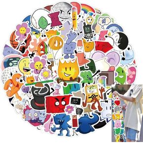 110 PCS Dream Island ملصقات BFDI ، ملصقات كرتون BFDI لزجاجة المياه ، الكمبيوتر المحمول ، الهاتف ، لوح التزلج لعشاق المراهقين للحفلة