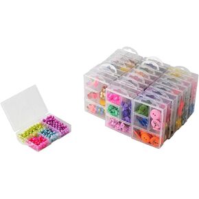 Bangqiao 24 Pack ثابت 4 شبكات صغيرة 3.60 بوصة × 2.50 بوصة حالة منظم التخزين البلاستيكي الواضحة للأجزاء الصغيرة ، حبة ، مجوهر