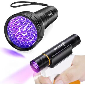 ESCO LITE 51 LED Black Light UV Flashlight and 385nM Blacklight Flashlight Mini for Dog Cat Pet Urine, Dry Stains and Bed Bug, Matching with Pet Odor Eliminator