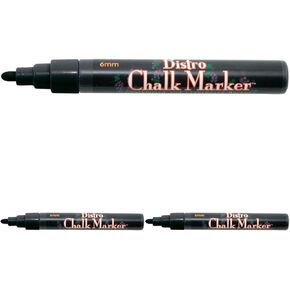 UCHIDA 480-C-1 Marvy Broad Point Tip Regular Bistro Chalk Marker, Black (Pack of 3)