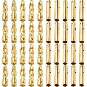 20pairs Vgoohobby 4.0mm 4mm Banana Plug Bullet Male Male Female Connector Adapter لـ DIY RC Lipo Battery Motors