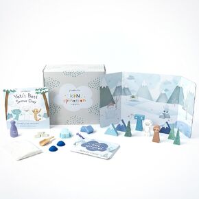مجموعة Kinsplation Kit -Slumberkins - الذهن مع Yeti ، وتشمل بطاقات النشاط ، و Playet ، وأفضل كتاب يوم الثلوج في Yeti - يعزز الذهن واللعب الحسي