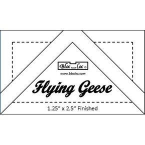 Bloc Loc Flying Geese Quilting Ruler 1-1/4" x 2-1/2" Finished,1-3/4" x 3" Trimmed Size for Quilters