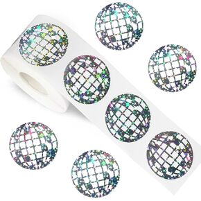 500pcs laser disco ball sticker paper paper stical ملصق ملصق رجع