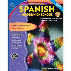 Carson Dellosa Skills for Success, Spanish Workbook for Middle School and High School Students, Learning Spanish Practice and Activity Book for Classroom or Homeschool Curriculum