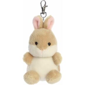 AURORA® ASOLINT PALM PALS ™ Ella Bunny ™ Clip -On - Pwan Collectible Plush for Kids and Comple Attulals - مثالي لحقائب الظهر وهدايا أعياد الميلاد - بني 4 بوصات