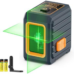 CIGMAN Green Laser Level 360°Self Leveling, ±0.3mm Precision, Compact 6.4 oz, Perfect for Pictures Hanging, Floor Tile, Rotating Stand Included, Ideal for DIY Projects and Home Renovation