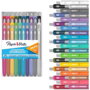 Paper Mate InkJoy Gel Pens Ultimate Pack, Retractable Pens, Featuring Classic, Bright!, and Metallic Pens, Assorted, 30 Count