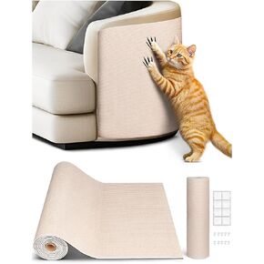78.7 "x15.8" Cat Scratch Furniture Protector حصيرة-حامي الأريكة الذاتي اللطيفة من مخالب القط ، و Gall & Cat Tree | DIY استبدال القط الخدش Post & Cat Tower Cover (Beige)