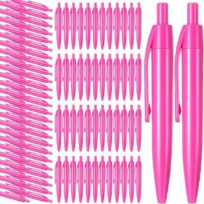 Patelai 100 PCS Mini Pink Pens قابلة للسحب 3.94 في 1.0 مم من الوعي بسرطان الثدي ، الأقلام القصيرة القصيرة كتابةً على رجعية قلم حبر أسود للأطفال.