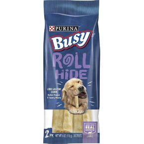 Purina Busy Rawhide Large Breed Dog Bones, Rollhide - (12) 2 ct. Pouches