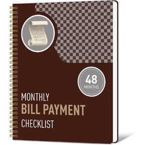 Undated Monthly Bill Payment - 48-Month Undated Financial Organizer with Income Tracker, Savings & Debt Management, Yearly Goals, Expense Tracking 8×10 In, Black