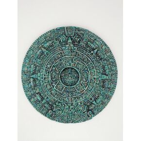 Generico 5.0in Maya Ground Ground Stone Maya Aztec التقويم الإله المصنوع يدويًا من تمثال Teotihuacan 5.0 قطر - الوزن 9.14 أوقية الحرف الجدار الجبل الحرفيين المحليين