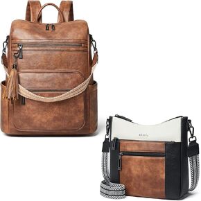 Shrrie Women's 15.6 inch Laptop Backpack & Crossbody Bag - Stylish and Functional Travel Essentials
