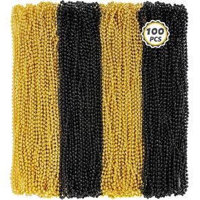 100 PCS White Mardi Gras Beads Beads Beads ، 33 "Mardi Gras Beads Beads ، route expensitations rout parade refl exps escories oudlies ، beads white for wedder carnival party party