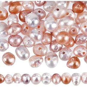 Sunnyclue 1 Box 90 ~ 94pcs Baroque Pear Bead Freshwater Beads Natural Pearls Round Round Mini Mini أصلي حبات للاصطدام المجوهر