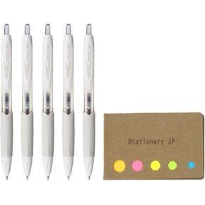 Signo 307 Retractable Gel Ink Pen, Ultra Micro Point 0.38mm, Black Ink, 5-Pack, Sticky notes Value Set