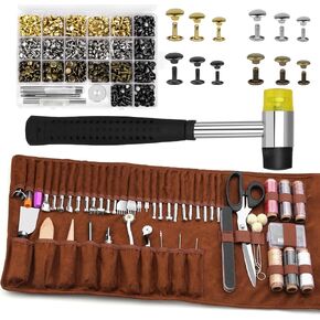 أدوات TLKKUE Leather Craft Tools مع حقيبة تخزين مخصصة - نحت ، اللكم ، الخياطة ، الختم ، المسامير ، الأدوات