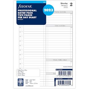Filofax A5 Day لعرض اليوميات الإنجليزية - 2023 ، White (23 -TM7031)