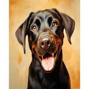 SVINOILER Pet Dog Paint by Numbers, Labrador Retriever, Painting Kits Includes Paintbrush and Pigments, Gifts for Dog Lovers, 40x50cm, Without Frame