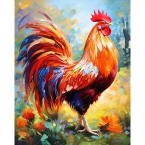 OKSGYTA Paint by Numbers Kits for Adults Animals DIY Oil Paintings Canvas Acrylic Paint Set Rooster Paint by Numbers Kit for Beginners and Ideal for Home Decor 16x20 inch