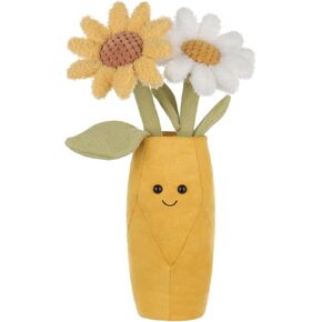 مشمش Lamb Daisy Plush زهور محشو للأطفال ، ألعاب Plushies لطيفة لينة للطفلة والفتى ، زهيد زهدي زهيد أصفر 13.8 بوصة