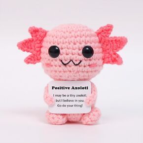 Ammonite الإيجابية الكروشيه axolotl ، Mini محبوب الدعم العاطفي هدايا للأطفال