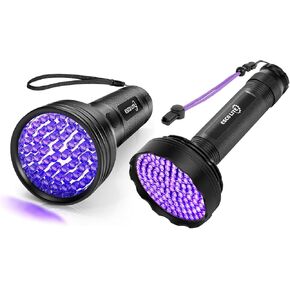 ESCO LITE Escolite 51 LED Black Light UV Flashlight and 128LED 395nm Handheld Ultraviolet Flashlight for Pet Urine Detection, Scorpion Hunting