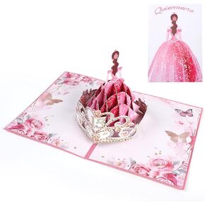 Quinceanera Card,15th Birthday Cards for Quinceanera Gifts,Tarjetas Para 15 Años Quinceañeras,Numero 15 Centro De Mesa Decoracion Para 15 Años Quinceañeras