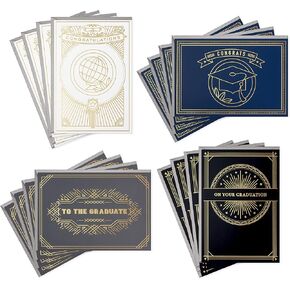 Hallmark Graduation Cards Assortment, Gold Foil Neutrals (16 Cards and Envelopes, 4 Designs)