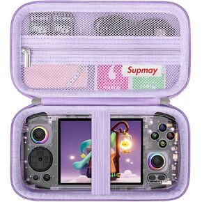 Supmay Supmay Hard Cassing Case for RG406H Retro Game Game Console ، حامل تخزين السفر الرجعية مع حقيبة شبكية لبطاقة SD ، كابل شحن USB ، دليل المستخدم ، الأرجواني
