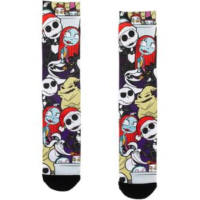 Disney Nightmare Before Christmas Jack Sally Oogie Boogie Character Sublimated Crew Sock
