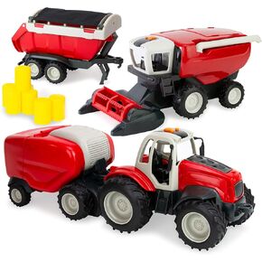Boley Farm Toy Toy and Harvester PlaySet - 18 PC Farm Toys for Kids Age 3+