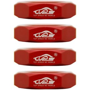 RC Wheel Nuts for 24MM Wheel Hub Aluminium Co-Branded TSRC for 1/5 Rovan Baja 5b Hpi RC Car Parts (Red)