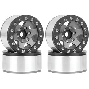 Aluminium Alloy 1.55 Beadlock Wheels Rims Replacement Parts for 1/10 1/18 RC Crawler Car 1.55 inch Tires (5 Spoke, Blue)