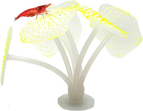 CTWPets Glowing Artificial Coral Aquarium Decoration – Starlight Feather Silicone Ornament – UV & Blue Light Reactive Fish Tank Decor (Glowing Orange) in Kuwait