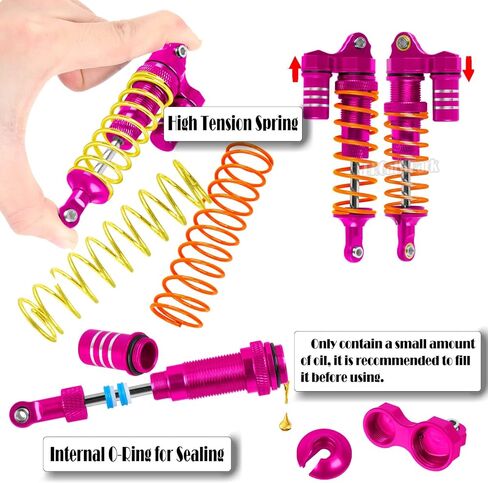 RC Upgrades Part for 1/10 Rustler Stampede (VXL) 2WD,A-Arm,Shock,Drive Shaft,Caster Block,Steering Blocks,Stub Axle Carriers,Steering Bellcranks,Links,Shock Tower,Front Bulkhead,Pink in Saudi Arabia