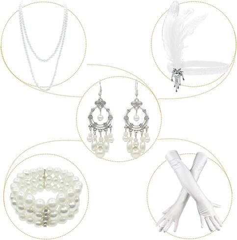 1920's Sequins Flapper Dress Children's Day Gift Party Halloween Costumes for Girls Accessories Set in Saudi Arabia