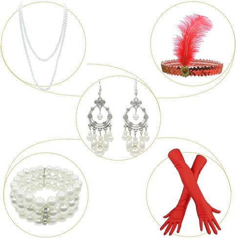 1920's Sequins Flapper Dress Children's Day Gift Party Halloween Costumes for Girls Accessories Set in Kuwait