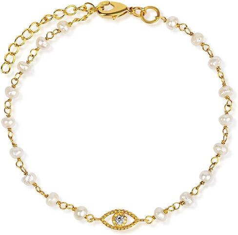 KARMA AND LUCK - Soothing Oasis - Women's Genuine Opal Emerald Gemstones 18K Gold Plated Brass Evil Eye Charm Bracelet. Size: 6.5" to 8". Protection Bracelet, Ready to Gift for Her. in Kuwait