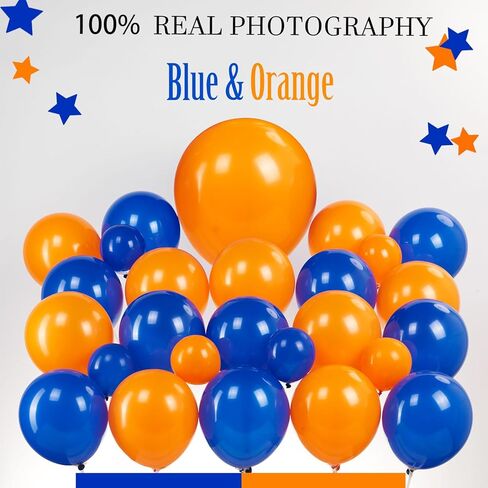Orange and blue Graduation Balloon Garland Arch Kit with foil star crown graduation cap balloons for School students graduate class of 2025 Prom Party Decorations (Royal Blue Orange) in Kuwait