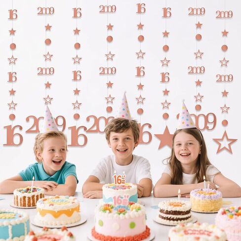 Rose Gold 13th Decortations for Girls ، Supplies Banner Party Supplies ، رقم 2012 Polka Dot Glitter Farkling Farming for 13th Birthdy Party Decoration in Kuwait