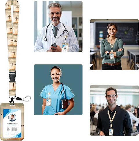 Badge Holder with Lanyard,Geographic Contour Line Lanyards for ID Badges, Badge Holder with Breakaway Lanyard Keychain, Card Protector for Women, Gifts for Teacher Nurse Workers in Saudi Arabia