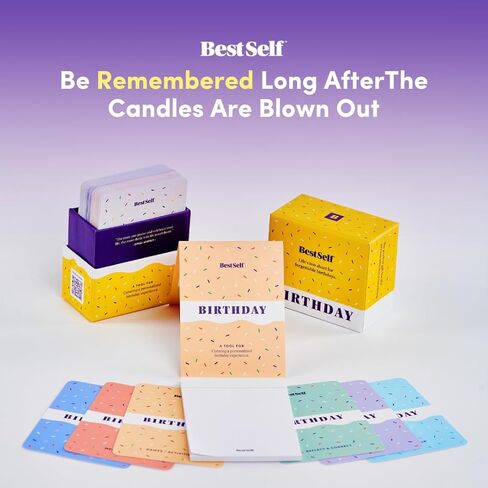 BestSelf Co. Baraja Cumpleaños – 75 Conversation Cards & Activities for Unforgettable Birthday Celebrations | Fun, Meaningful, and Engaging Party Game for Friends, Couples, Family | Spanish Version in Saudi Arabia